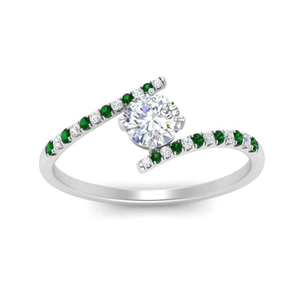 bypass-modern-round-cut-diamond-engagement-ring-with-emerald-in-FD9984RORGEMGR-NL-WG