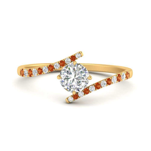 bypass-modern-round-cut-diamond-engagement-ring-with-orange-sapphire-in-FD9984RORGSAOR-NL-YG