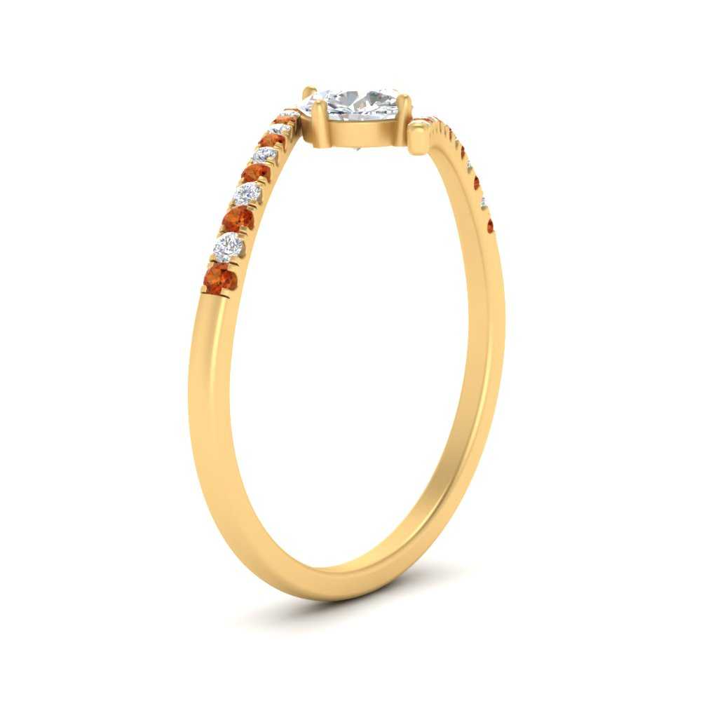 bypass-modern-round-cut-diamond-engagement-ring-with-orange-sapphire-in-FD9984RORGSAOR-NL-YG