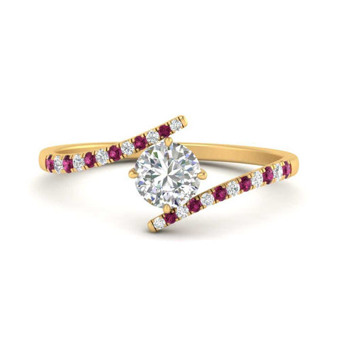 bypass-modern-round-cut-diamond-engagement-ring-with-pink-sapphire-in-FD9984RORGSADRPI-NL-YG