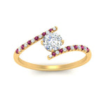 Load image into Gallery viewer, bypass-modern-round-cut-diamond-engagement-ring-with-pink-sapphire-in-FD9984RORGSADRPI-NL-YG
