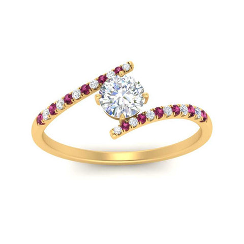bypass-modern-round-cut-diamond-engagement-ring-with-pink-sapphire-in-FD9984RORGSADRPI-NL-YG