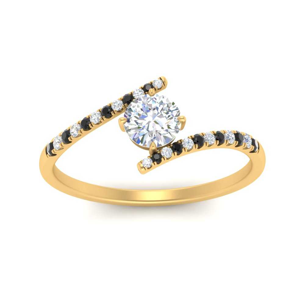 bypass-modern-round-cut-engagement-ring-with-black-diamond-in-FD9984RORGBLACK-NL-YG