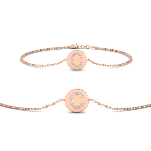 Alphabet disc diamond bracelet