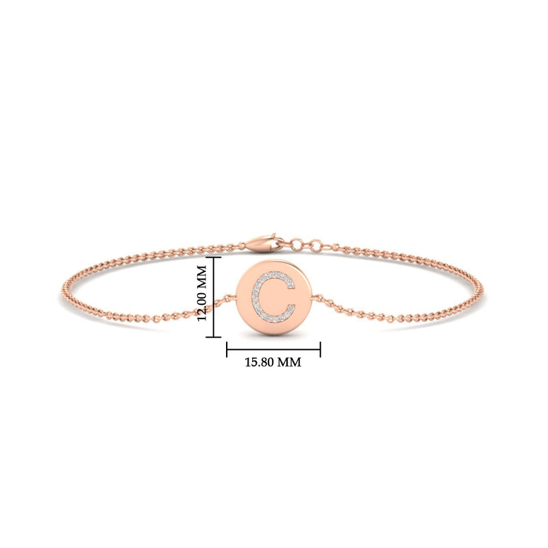 Alphabet disc diamond bracelet