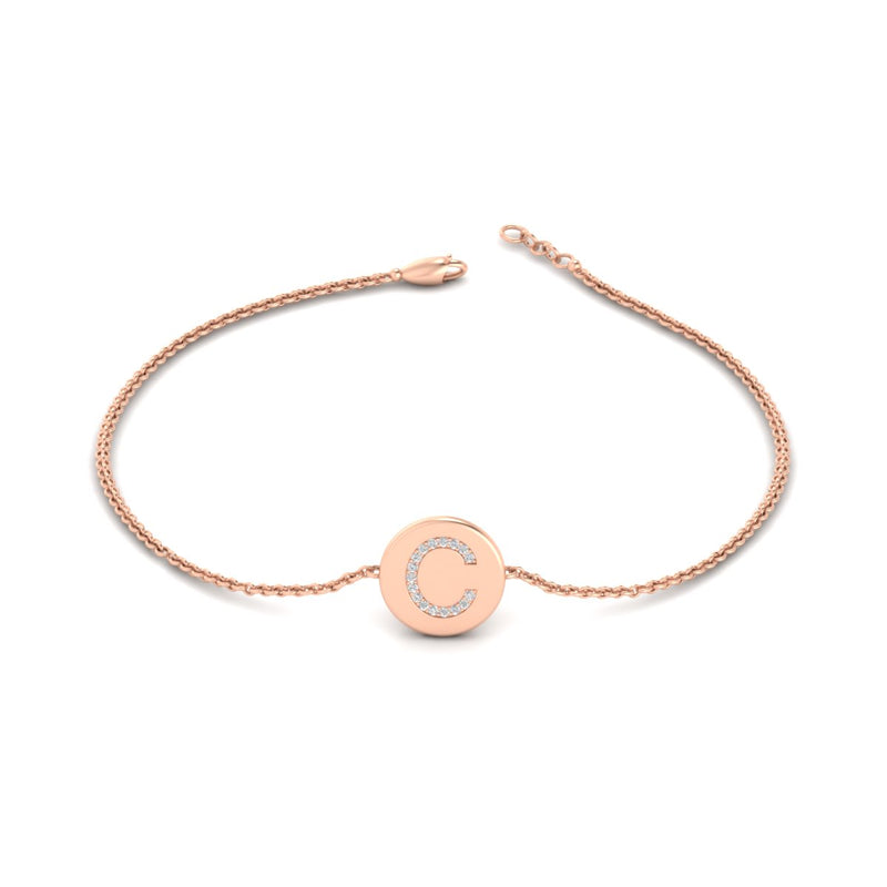 Alphabet disc diamond bracelet