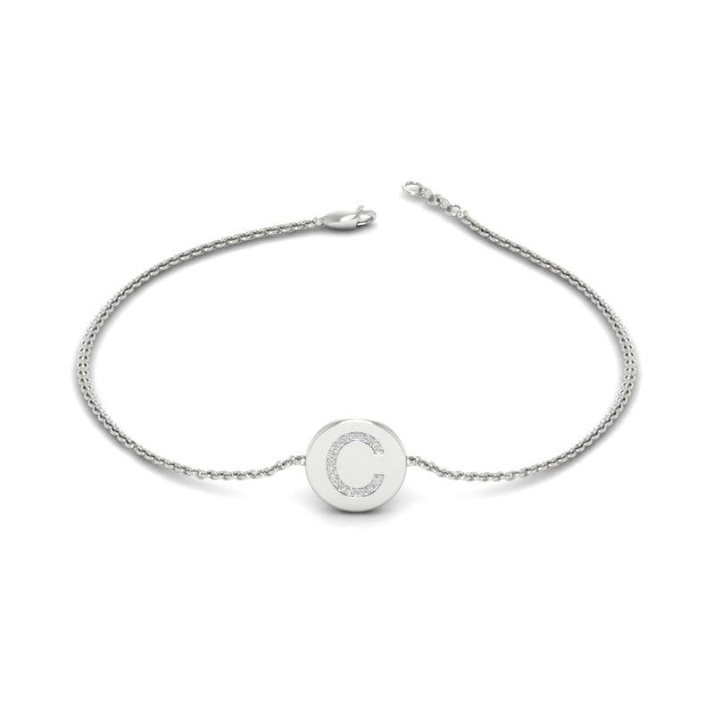 Alphabet disc diamond bracelet