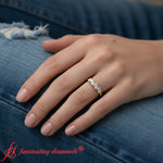 Load image into Gallery viewer, Teardrop 7 Stone Wedding Band
