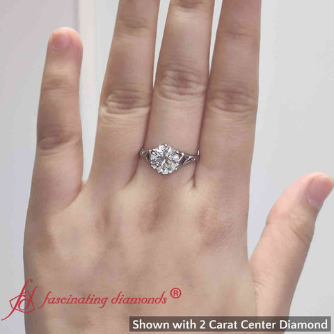 Round Cut Three Stone Engagement Ring