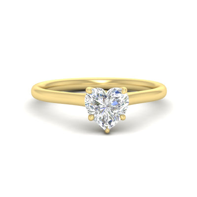 Cathedral Flat Band Heart Shaped Solitaire Engagement Ring