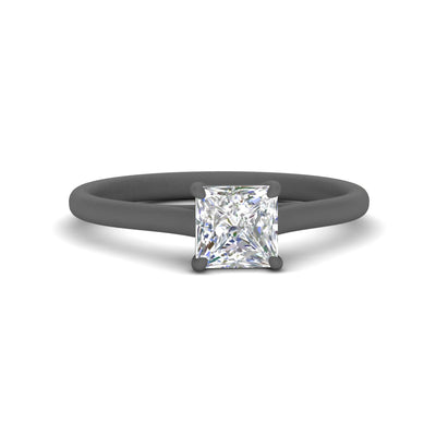 Cathedral Princess Cut Solitaire Diamond Engagement Ring