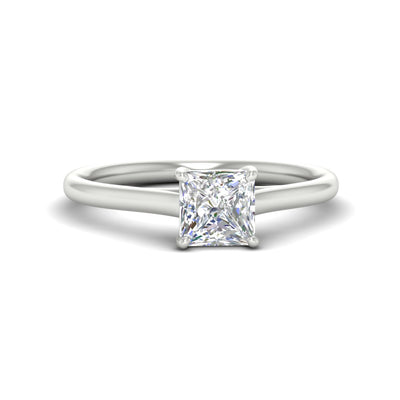 Cathedral Princess Cut Solitaire Diamond Engagement Ring
