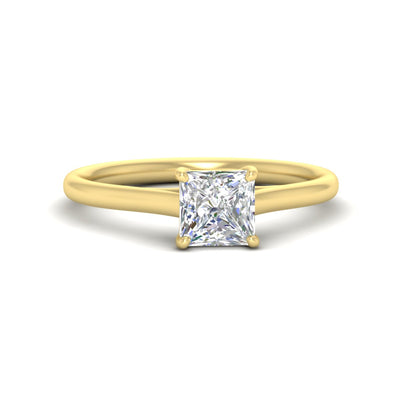 Cathedral Princess Cut Solitaire Diamond Engagement Ring