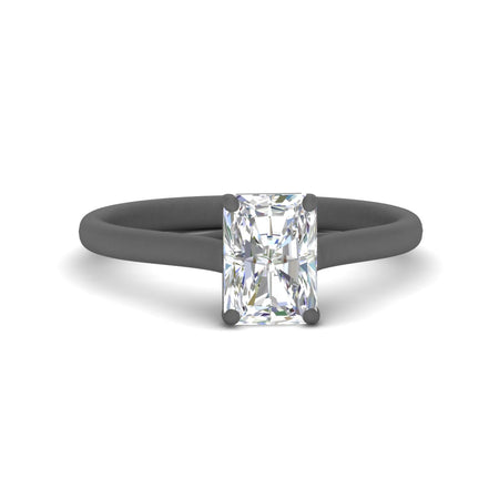 Cathedral Shank Radiant Cut Solitaire Engagement Ring