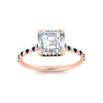 Load image into Gallery viewer, cathedral-hidden-halo-asscher-cut-black-diamond-ring-in-rose-gold-FD9788ASRGBLACK-NL-RG