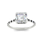 Load image into Gallery viewer, cathedral-hidden-halo-asscher-cut-black-diamond-ring-in-white-gold-FD9788ASRGBLACK-NL-WG
