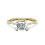 Load image into Gallery viewer, cathedral-hidden-halo-asscher-cut-diamond-ring-in-yellow-gold-FD9788-ASR-NL-YG