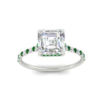 Load image into Gallery viewer, cathedral-hidden-halo-asscher-cut-emerald-ring-in-white-gold-FD9788ASRGEMGR-NL-WG
