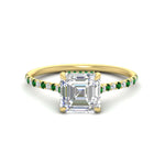 Load image into Gallery viewer, cathedral-hidden-halo-asscher-cut-emerald-ring-in-yellow-gold-FD9788ASRGEMGR-NL-YG
