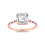 Load image into Gallery viewer, cathedral-hidden-halo-asscher-cut-pink-sapphire-ring-in-rose-gold-FD9788ASRGSADRPI-NL-RG