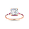 Load image into Gallery viewer, cathedral-hidden-halo-asscher-cut-pink-sapphire-ring-in-rose-gold-FD9788ASRGSADRPI-NL-RG