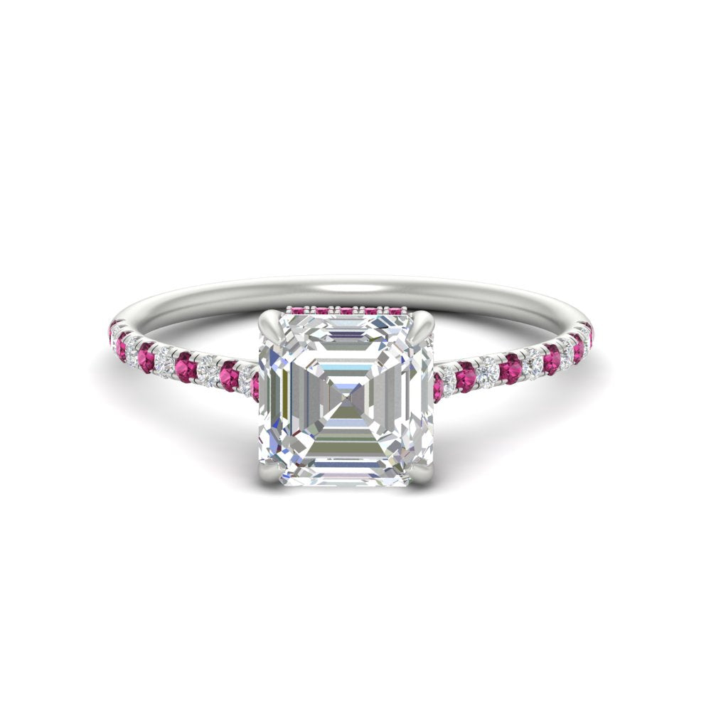 cathedral-hidden-halo-asscher-cut-pink-sapphire-ring-in-white-gold-FD9788ASRGSADRPI-NL-WG