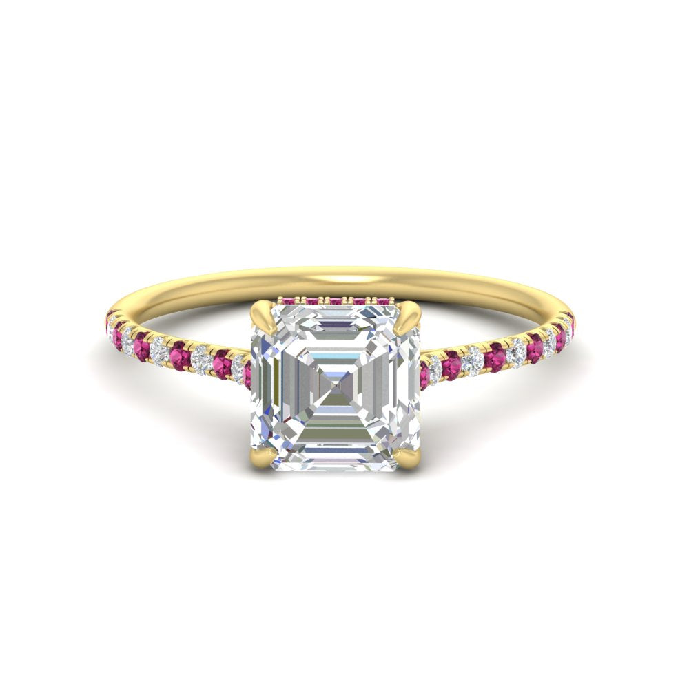 cathedral-hidden-halo-asscher-cut-pink-sapphire-ring-in-yellow-gold-FD9788ASRGSADRPI-NL-YG