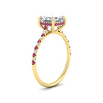 Load image into Gallery viewer, cathedral-hidden-halo-asscher-cut-pink-sapphire-ring-in-yellow-gold-FD9788ASRGSADRPI-NL-YG
