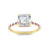 Load image into Gallery viewer, cathedral-hidden-halo-asscher-cut-pink-sapphire-ring-in-yellow-gold-FD9788ASRGSADRPI-NL-YG