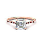 Load image into Gallery viewer, cathedral-hidden-halo-asscher-cut-ruby-ring-in-rose-gold-FD9788ASRGRUDR-NL-RG