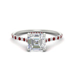 Load image into Gallery viewer, cathedral-hidden-halo-asscher-cut-ruby-ring-in-white-gold-FD9788ASRGRUDR-NL-WG