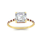 Load image into Gallery viewer, cathedral-hidden-halo-asscher-cut-ruby-ring-in-yellow-gold-FD9788ASRGRUDR-NL-YG
