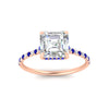 Load image into Gallery viewer, cathedral-hidden-halo-asscher-cut-sapphire-ring-in-rose-gold-FD9788ASRGSABL-NL-RG