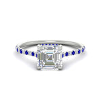 Load image into Gallery viewer, cathedral-hidden-halo-asscher-cut-sapphire-ring-in-white-gold-FD9788ASRGSABL-NL-WG
