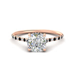 Load image into Gallery viewer, cathedral-hidden-halo-cushion-cut-black-diamond-ring-in-rose-gold-FD9788CURGBLACK-NL-RG
