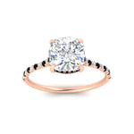 Load image into Gallery viewer, cathedral-hidden-halo-cushion-cut-black-diamond-ring-in-rose-gold-FD9788CURGBLACK-NL-RG

