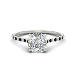 Load image into Gallery viewer, cathedral-hidden-halo-cushion-cut-black-diamond-ring-in-white-gold-FD9788CURGBLACK-NL-WG
