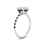 Load image into Gallery viewer, cathedral-hidden-halo-cushion-cut-black-diamond-ring-in-white-gold-FD9788CURGBLACK-NL-WG
