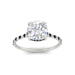 Load image into Gallery viewer, cathedral-hidden-halo-cushion-cut-black-diamond-ring-in-white-gold-FD9788CURGBLACK-NL-WG
