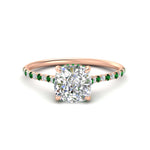 Load image into Gallery viewer, cathedral-hidden-halo-cushion-cut-emerald-ring-in-rose-gold-FD9788CURGEMGR-NL-RG
