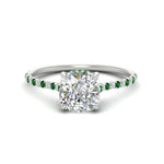 Load image into Gallery viewer, cathedral-hidden-halo-cushion-cut-emerald-ring-in-white-gold-FD9788CURGEMGR-NL-WG
