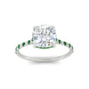 Load image into Gallery viewer, cathedral-hidden-halo-cushion-cut-emerald-ring-in-white-gold-FD9788CURGEMGR-NL-WG