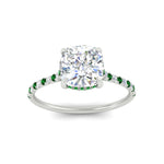 Load image into Gallery viewer, cathedral-hidden-halo-cushion-cut-emerald-ring-in-white-gold-FD9788CURGEMGR-NL-WG
