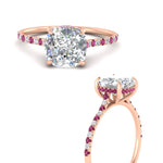 Load image into Gallery viewer, cathedral-hidden-halo-cushion-cut-pink-sapphire-ring-in-rose-gold-FD9788CURGSADRPI-NL-RG
