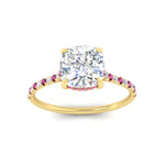 Load image into Gallery viewer, cathedral-hidden-halo-cushion-cut-pink-sapphire-ring-in-yellow-gold-FD9788CURGSADRPI-NL-YG
