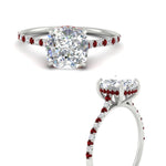 Load image into Gallery viewer, cathedral-hidden-halo-cushion-cut-ruby-ring-in-white-gold-FD9788CURGRUDR-NL-WG

