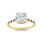Load image into Gallery viewer, cathedral-hidden-halo-cushion-cut-ruby-ring-in-yellow-gold-FD9788CURGRUDR-NL-YG
