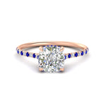 Load image into Gallery viewer, cathedral-hidden-halo-cushion-cut-sapphire-ring-in-rose-gold-FD9788CURGSABL-NL-RG

