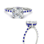 Load image into Gallery viewer, cathedral-hidden-halo-cushion-cut-sapphire-ring-in-white-gold-FD9788CURGSABL-NL-WG
