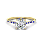 Load image into Gallery viewer, cathedral-hidden-halo-cushion-cut-sapphire-ring-in-yellow-gold-FD9788CURGSABL-NL-YG
